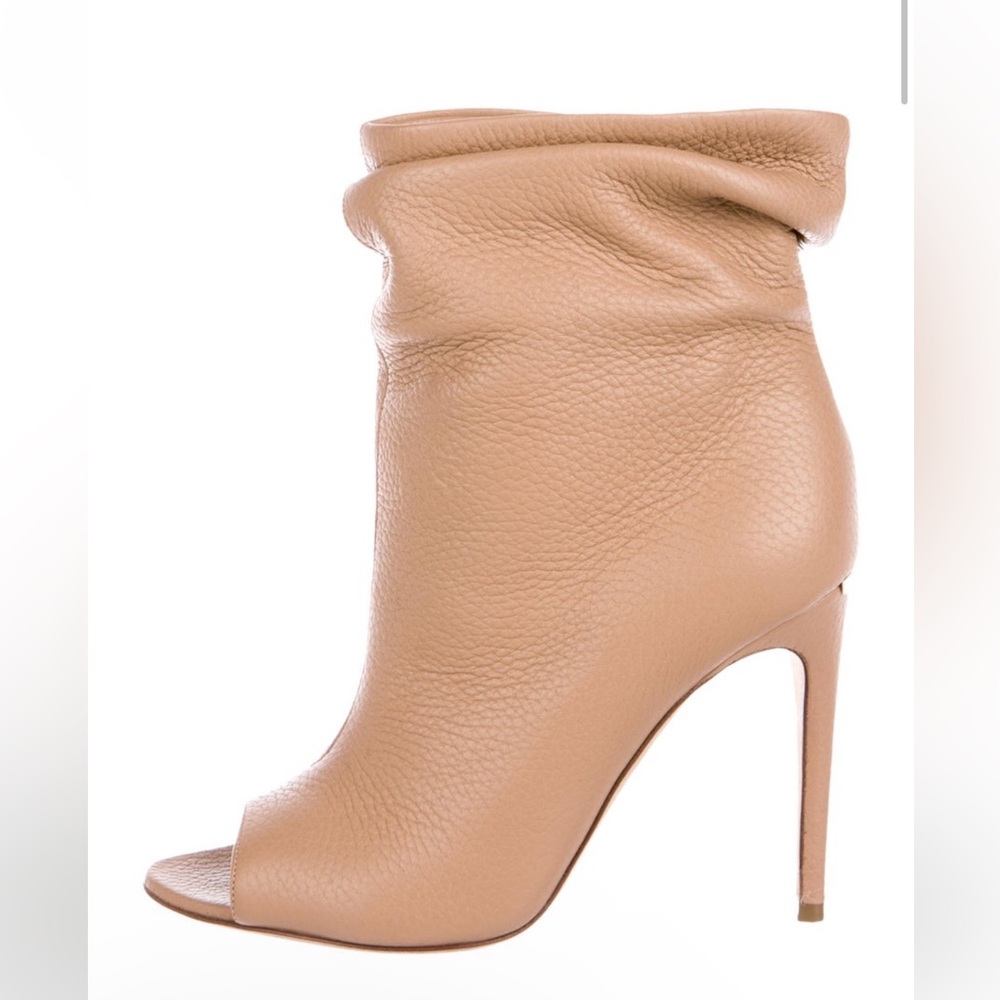 Burberry Beige Leather Peep Toe Boots